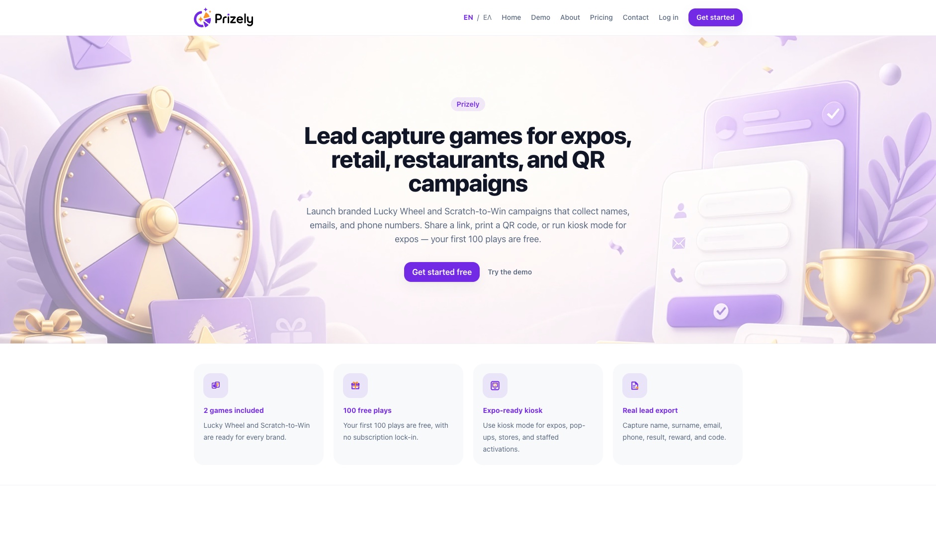 Prizely — Multi-Tenant Gamified Lead-Gen SaaS